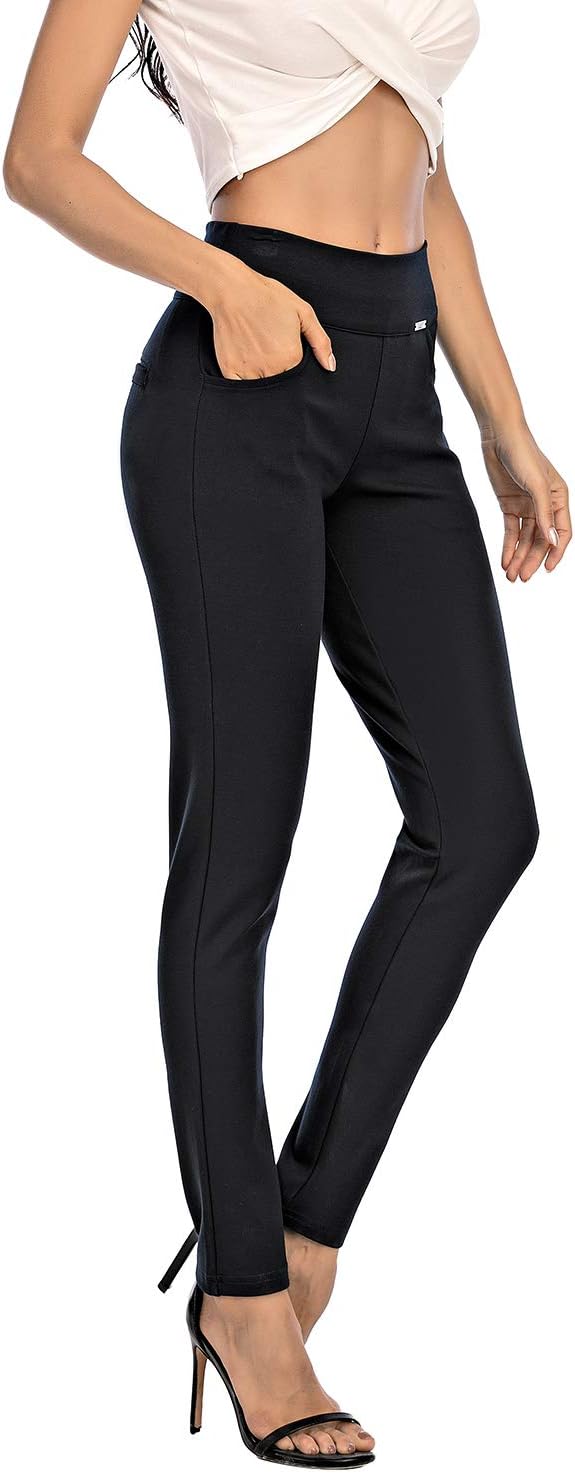 neezeelee Dress Pants for Women Comfort Stretch Slim Fit Leg Skinny High Waist Pull on Pants with Pockets for Work