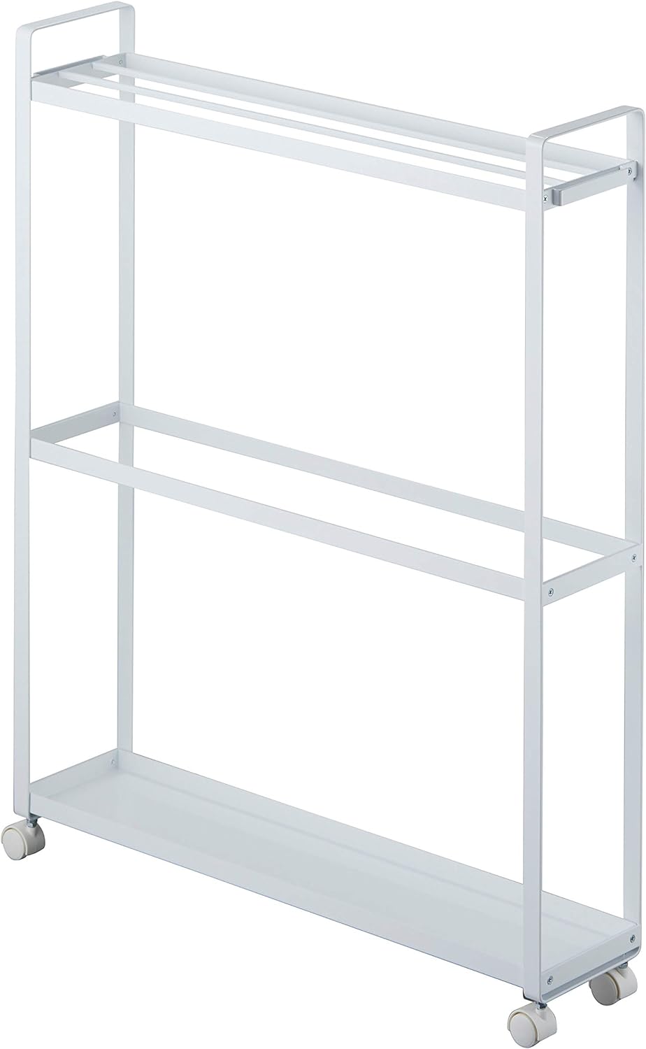 Yamazaki Home Towel Rack and Bath Cart - Rolling Bathroom Storage Organizer Steel One Size White