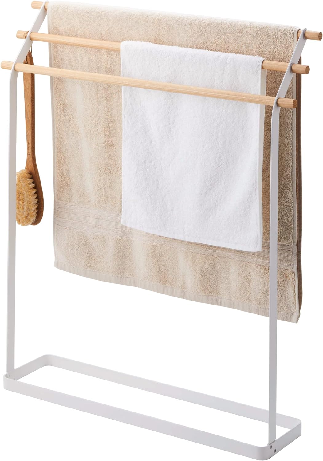 Yamazaki Home Tosca Bath Towel Hanger  Bathroom Holder Rack Organizer.,White