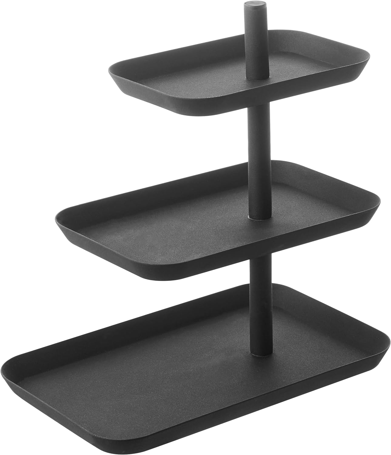 Yamazaki Home 3-Tier Serving Stand - Appetizer Tray Organizer for Party or Kitchen Steel One Size Black