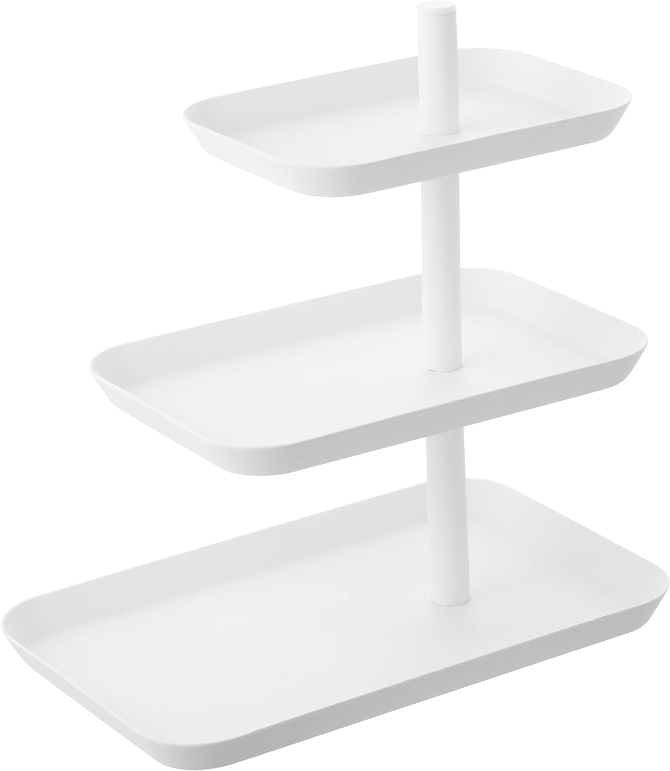 Yamazaki Home 3-Tier Serving Stand - Appetizer Tray Organizer for Party or Kitchen Steel One Size White