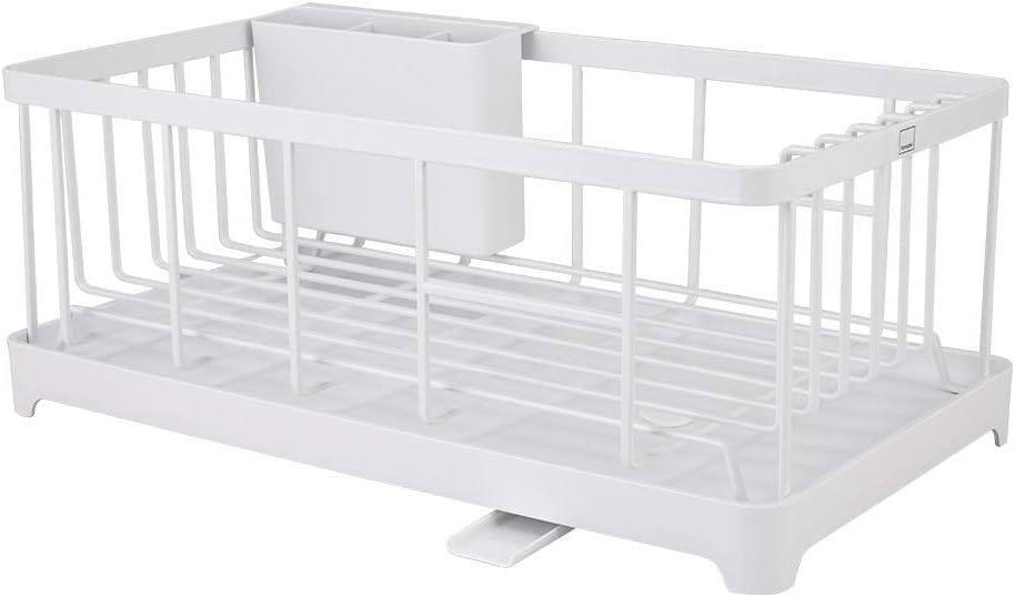 YAMAZAKI Alloy Steel home 2875 Wire Dish Drainer Rack, One Size, White