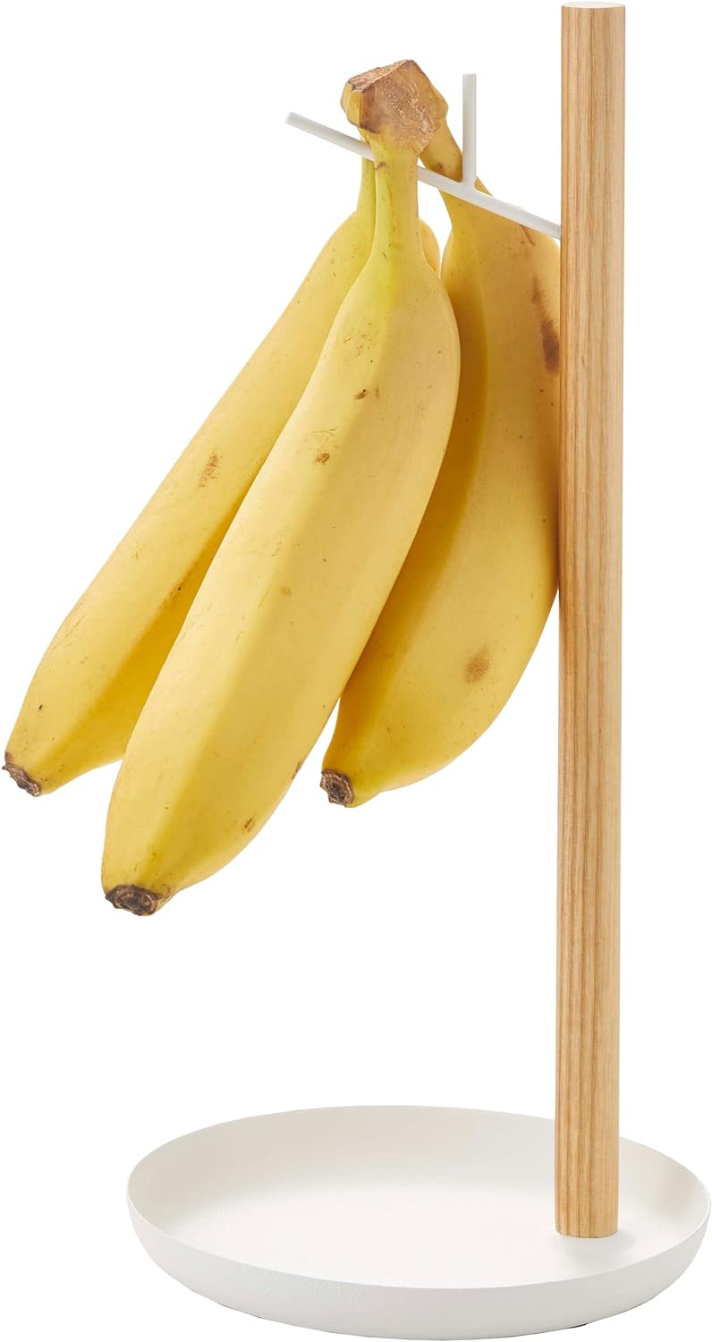 Yamazaki Home Stand Banana Hanger | Steel   Wood, One Size, White