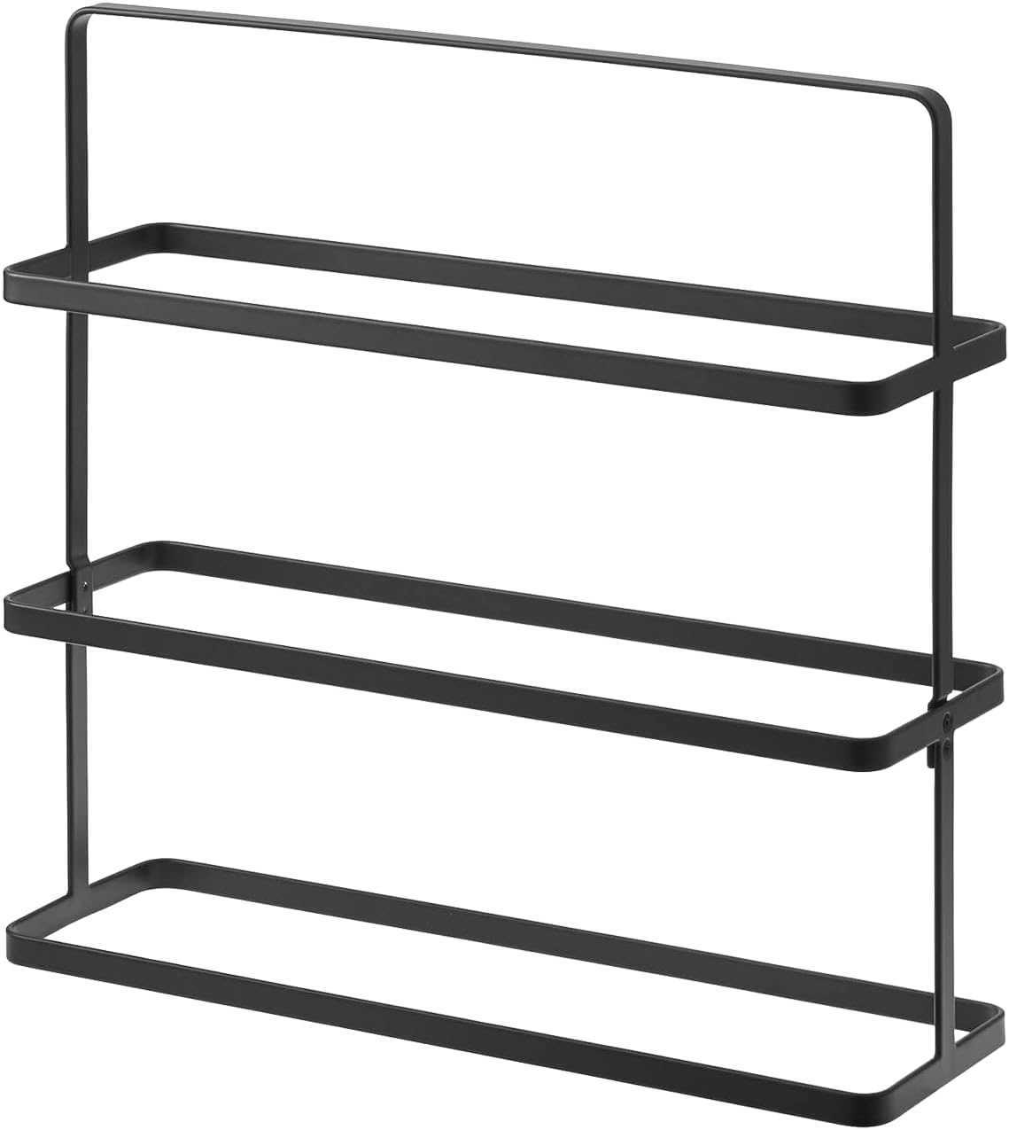 Yamazaki Home Compact Modern Metal Shoe Rack Steel Short Black