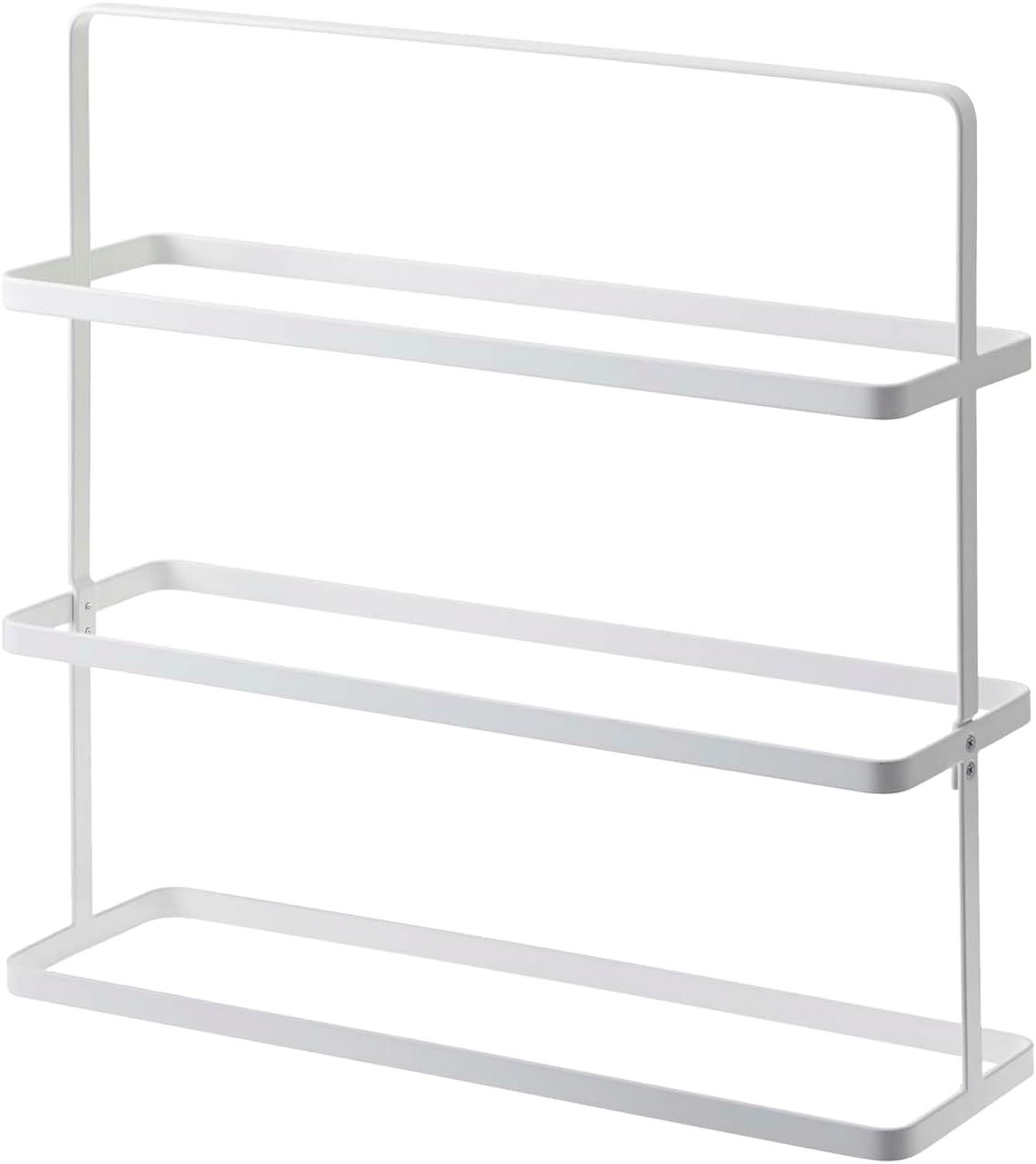 Yamazaki Home Compact Modern Metal Shoe Rack Steel Short White