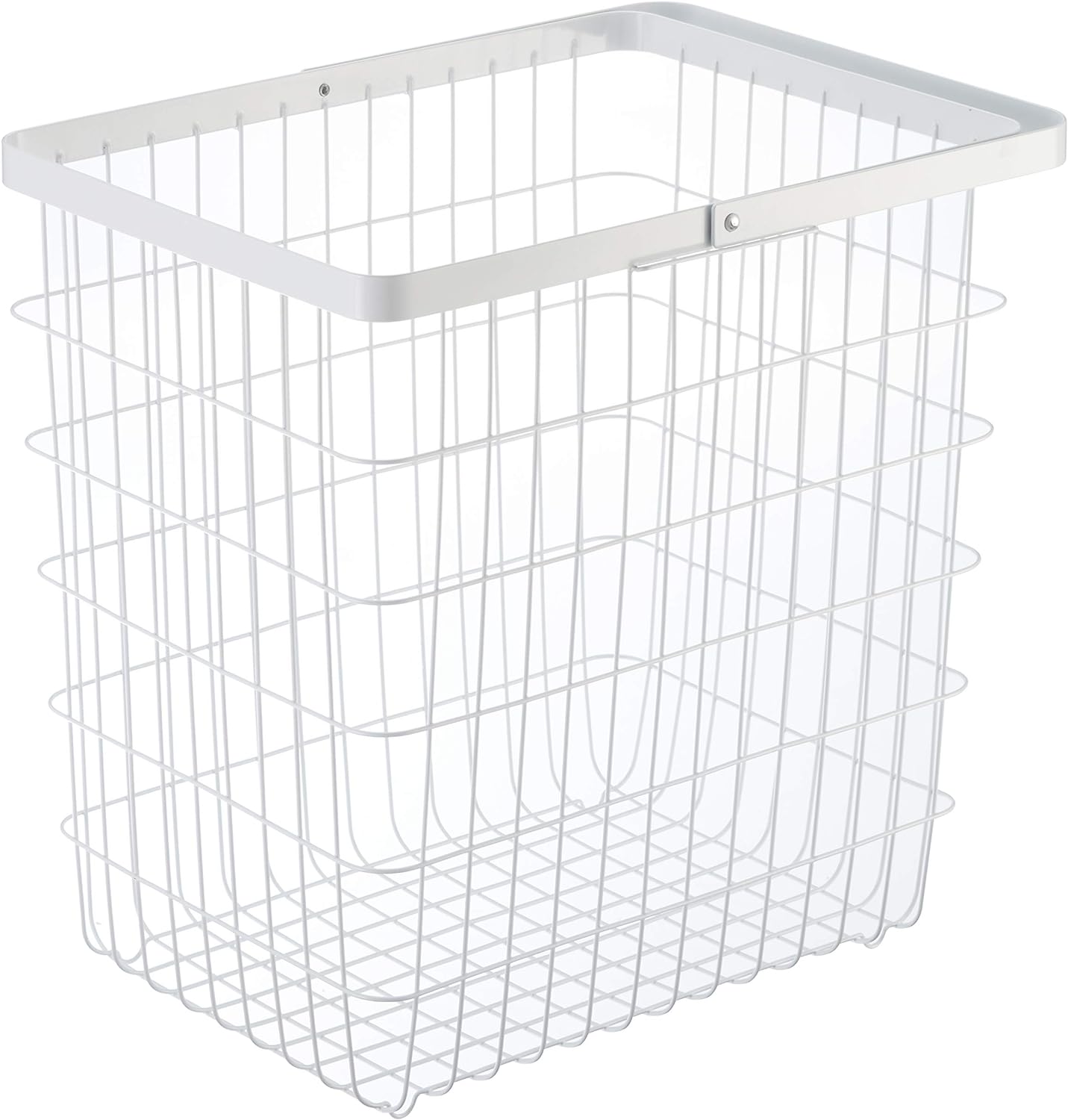 Yamazaki Home Wire Laundry Basket-Storage Hamper | Steel, Large, White