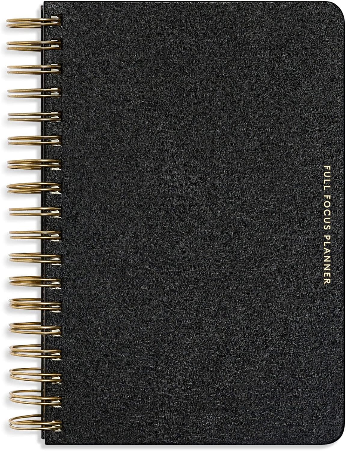 Full Focus Leather Coil Planner by Michael Hyatt - The #1 Daily Planner to Set Annual Goals, Increase Focus, Eliminate Overwhelm, and Achieve Your Biggest Goals - Hardcover (Black)