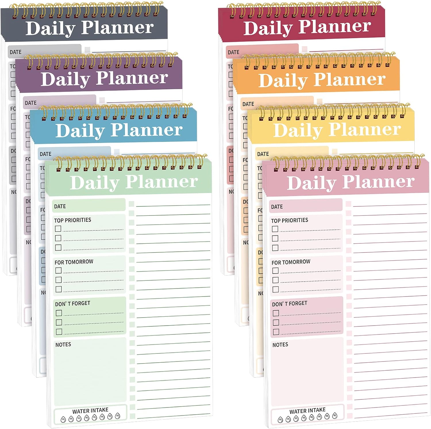 8 Pack to Do List Notepad Daily Planner Notepad Daily 25 Page to Do List Notebook Undated Planner and Organizer Daily to Do List for Task Adults Kids Classroom Office (Stylish Color, 7.8 x 5.2 Inch)