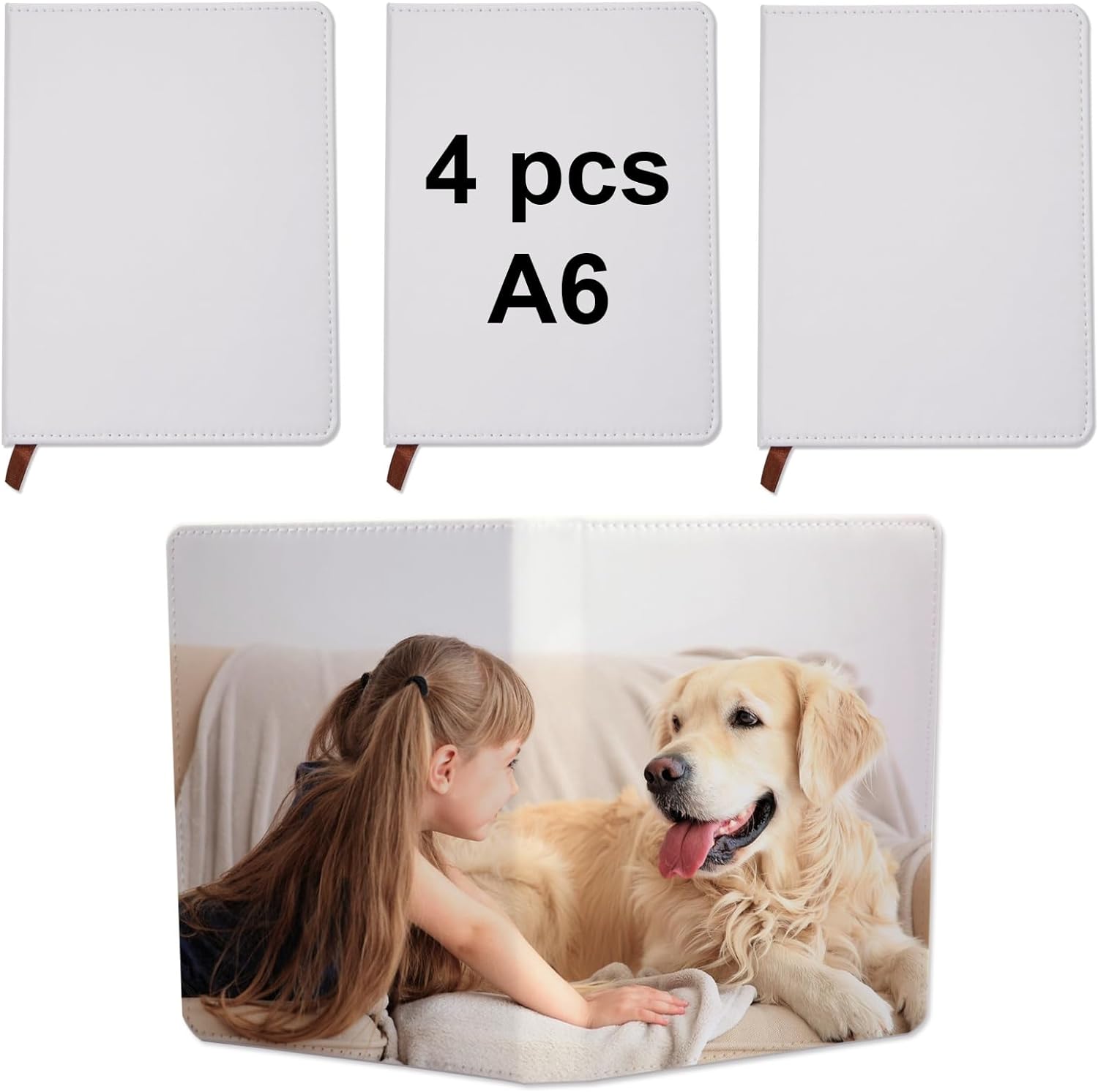 4 Pcs sublimation notebook blank A6 190 Pages sublimation journal blank Sublimation Journal Notebooks for School Office Supplies imitation Faux Leather sublimation notebooks (A6 5.7 x 4.3 Inch)