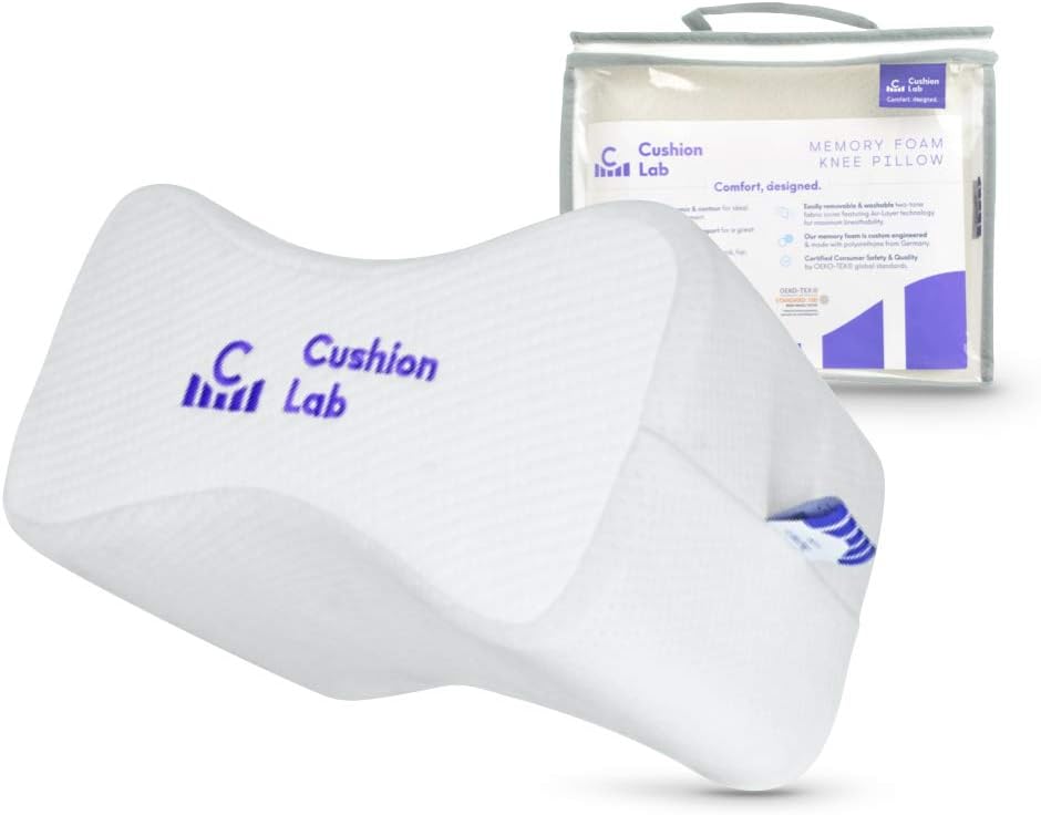 Cushion Lab Wedge Contour Pillow- Orthopedic Extra Dense for Knee, Back Pain Relief, Leg Pain, Hip, Pregnancy, Sciatica & Joint Pain -