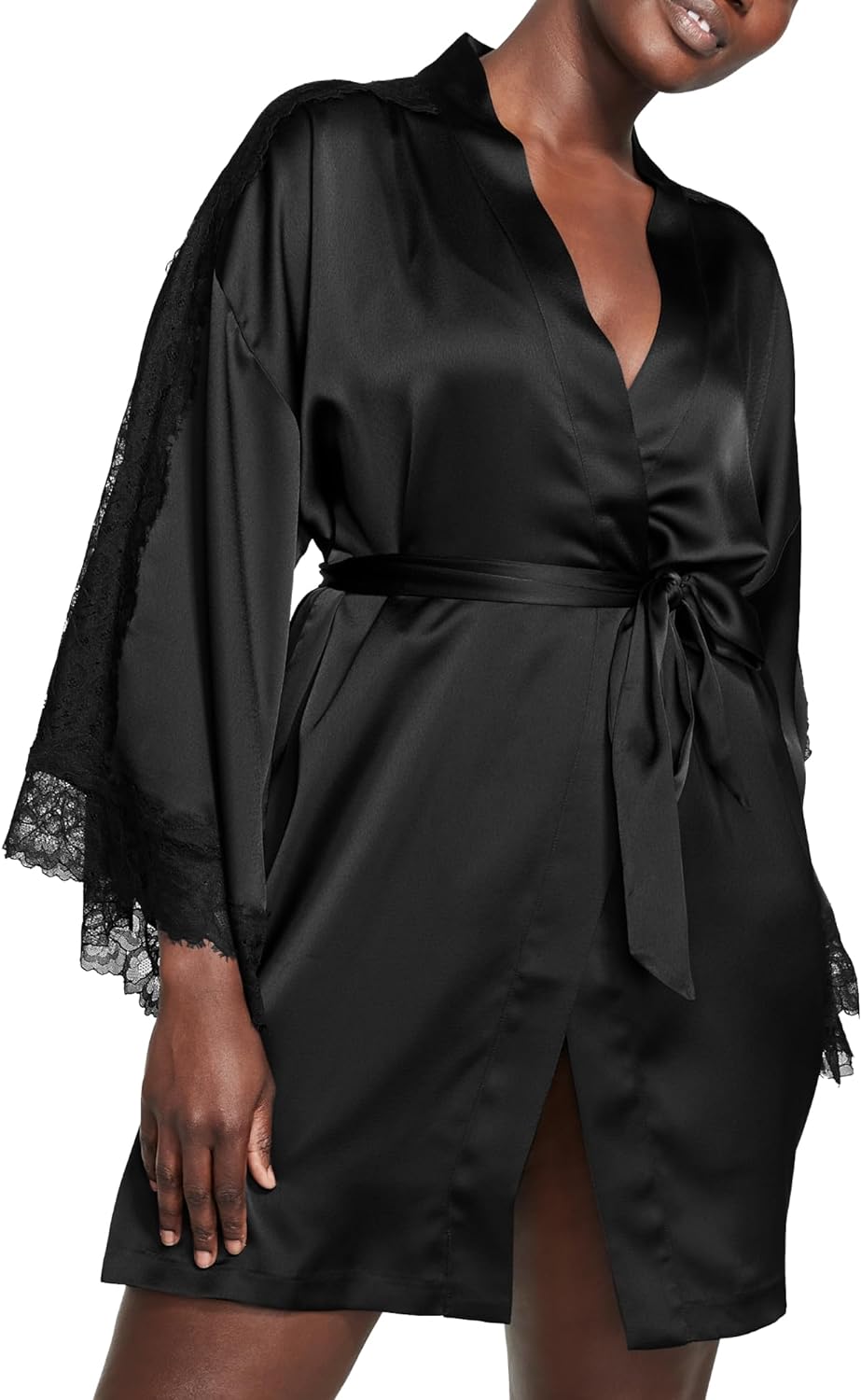 Victoria' Secret Luxe Satin Jacquard Lace Inset Robe, Women' Sleepwear (XS-XXL)