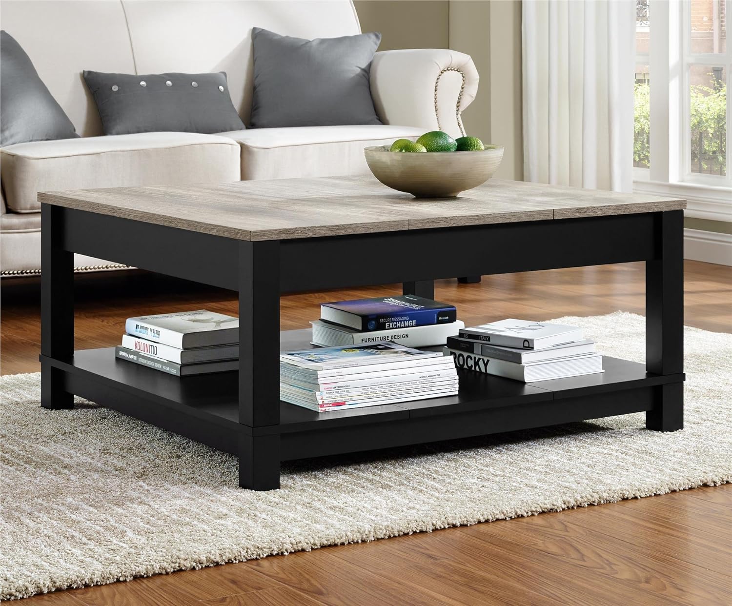 Ameriwood Home Carver Coffee Table, Black,5047196PCOM