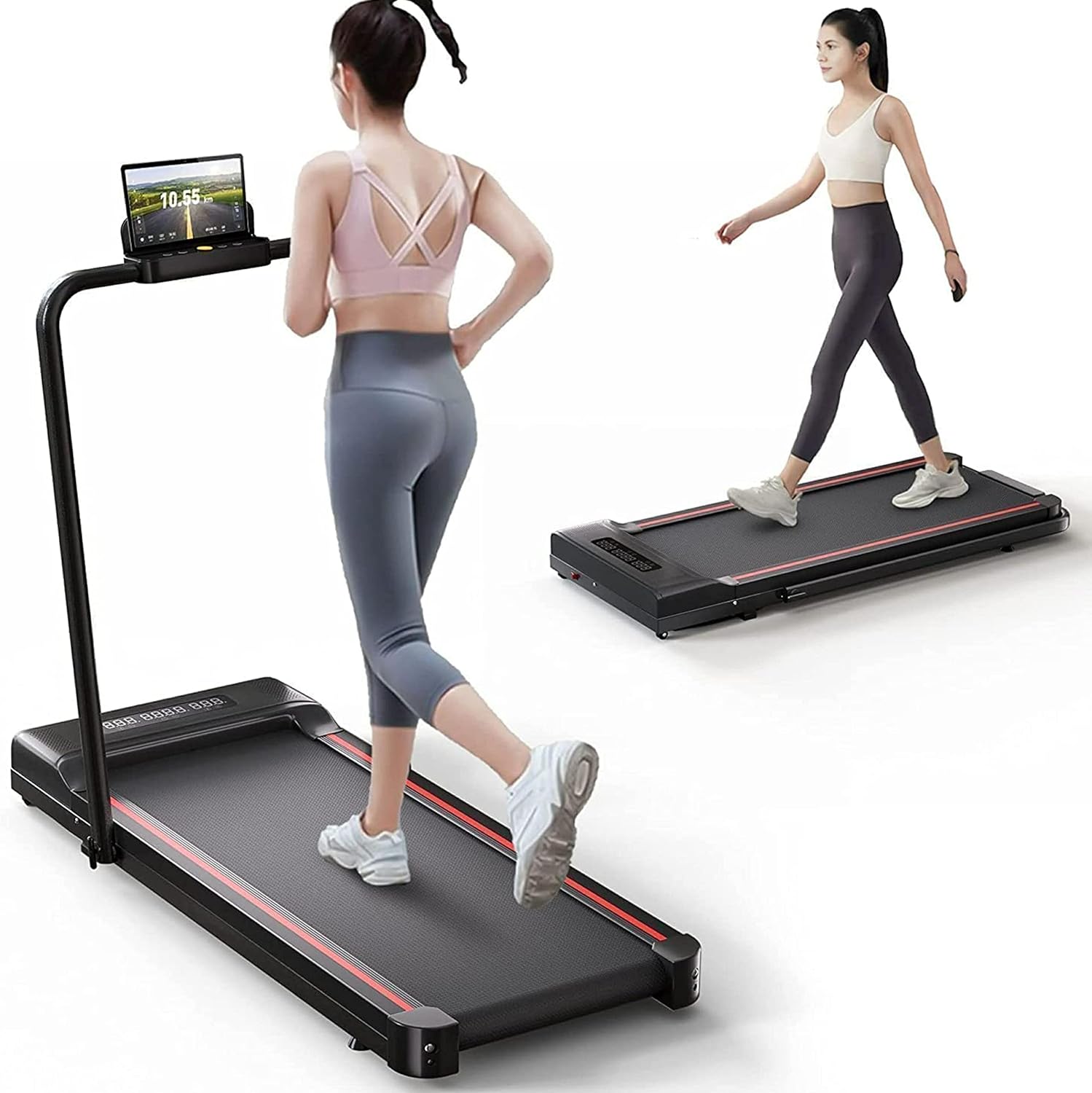 Sperax Treadmill-Walking Pad-Under Desk Treadmill-2 in 1 Folding Treadmill-Treadmills for Home-Black Red