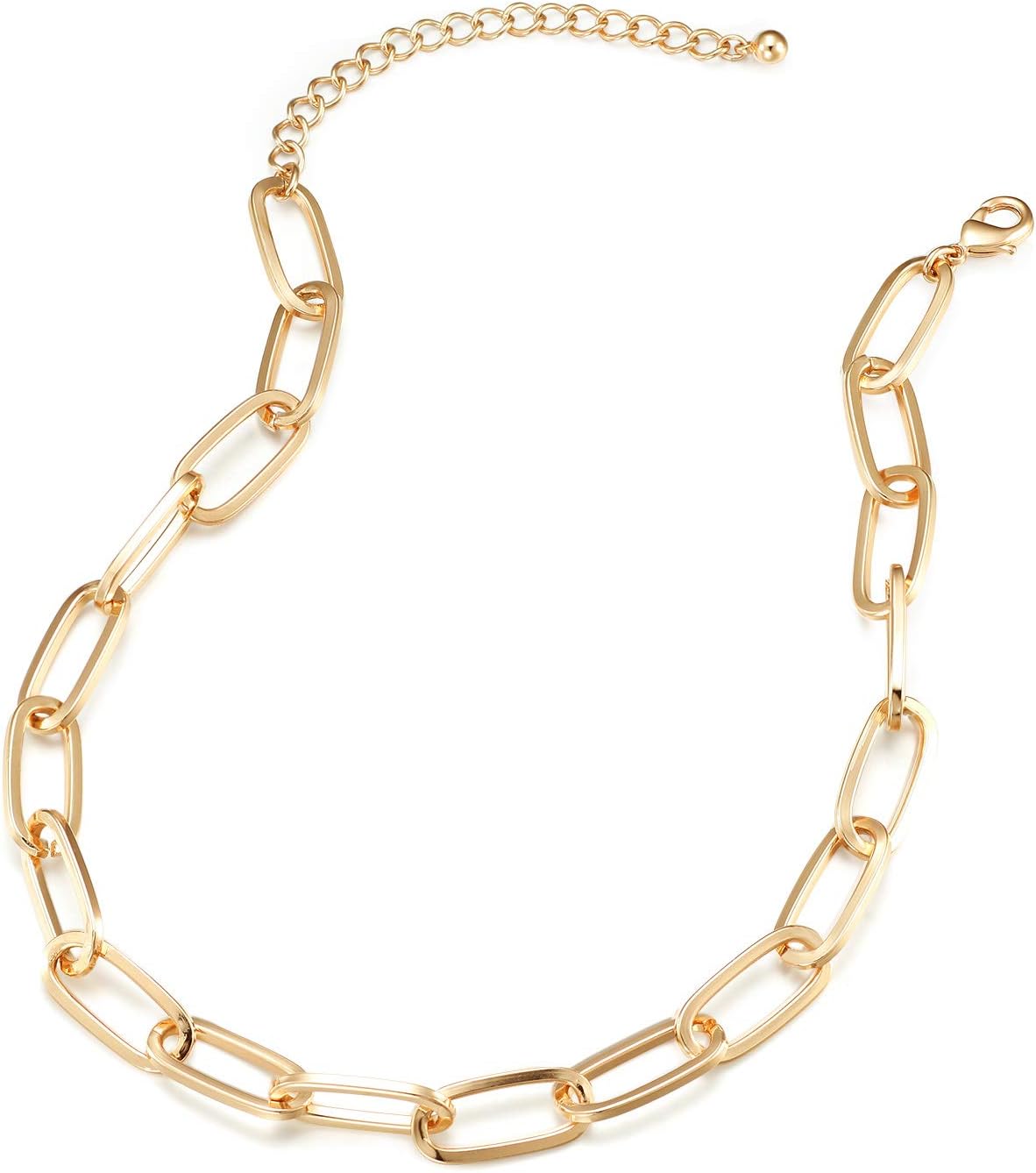 LANE WOODS Gold Chain Necklace and Bracelet for Women Ladies Dainty and Chunky Chain Link Paperclip Jewelry Set