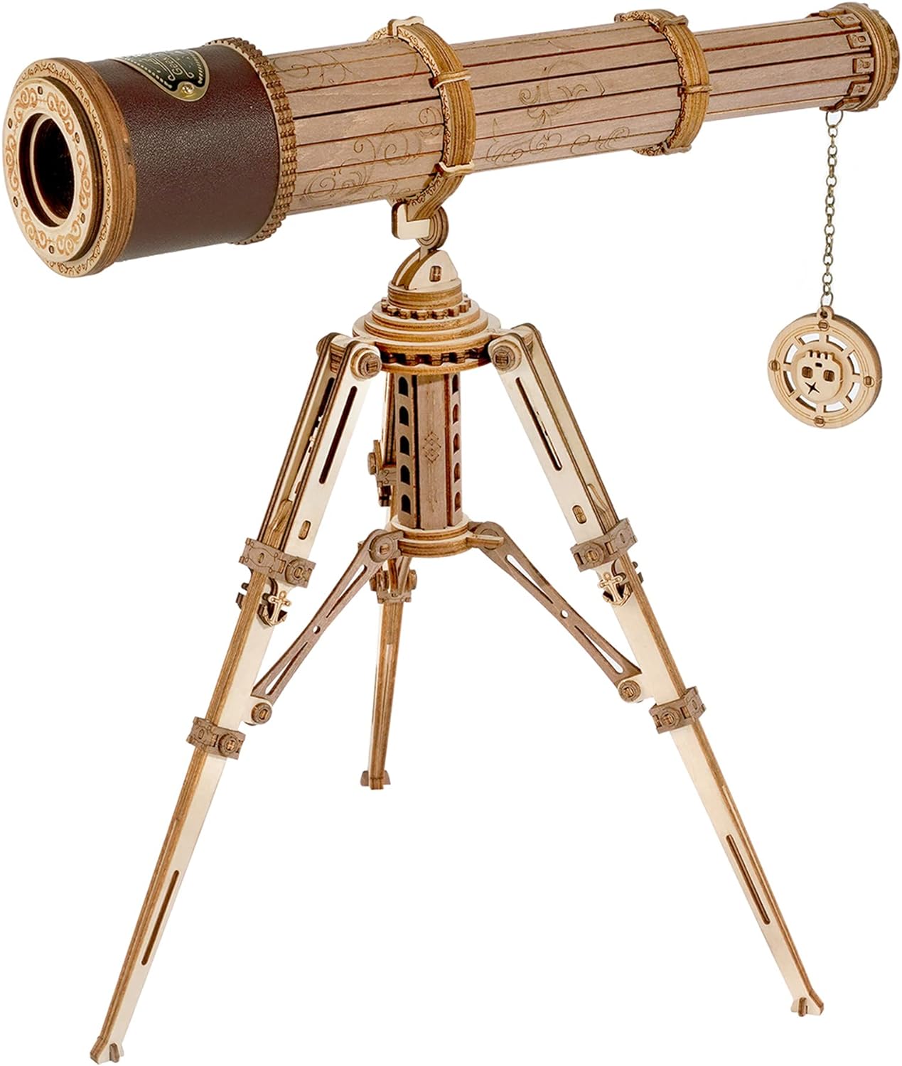 ROKR 3D Puzzles for Adults Wooden Telescope Building Model Kit with Tripod for Adults -3X Magnification Science Kit Gifts for Boy/Girls