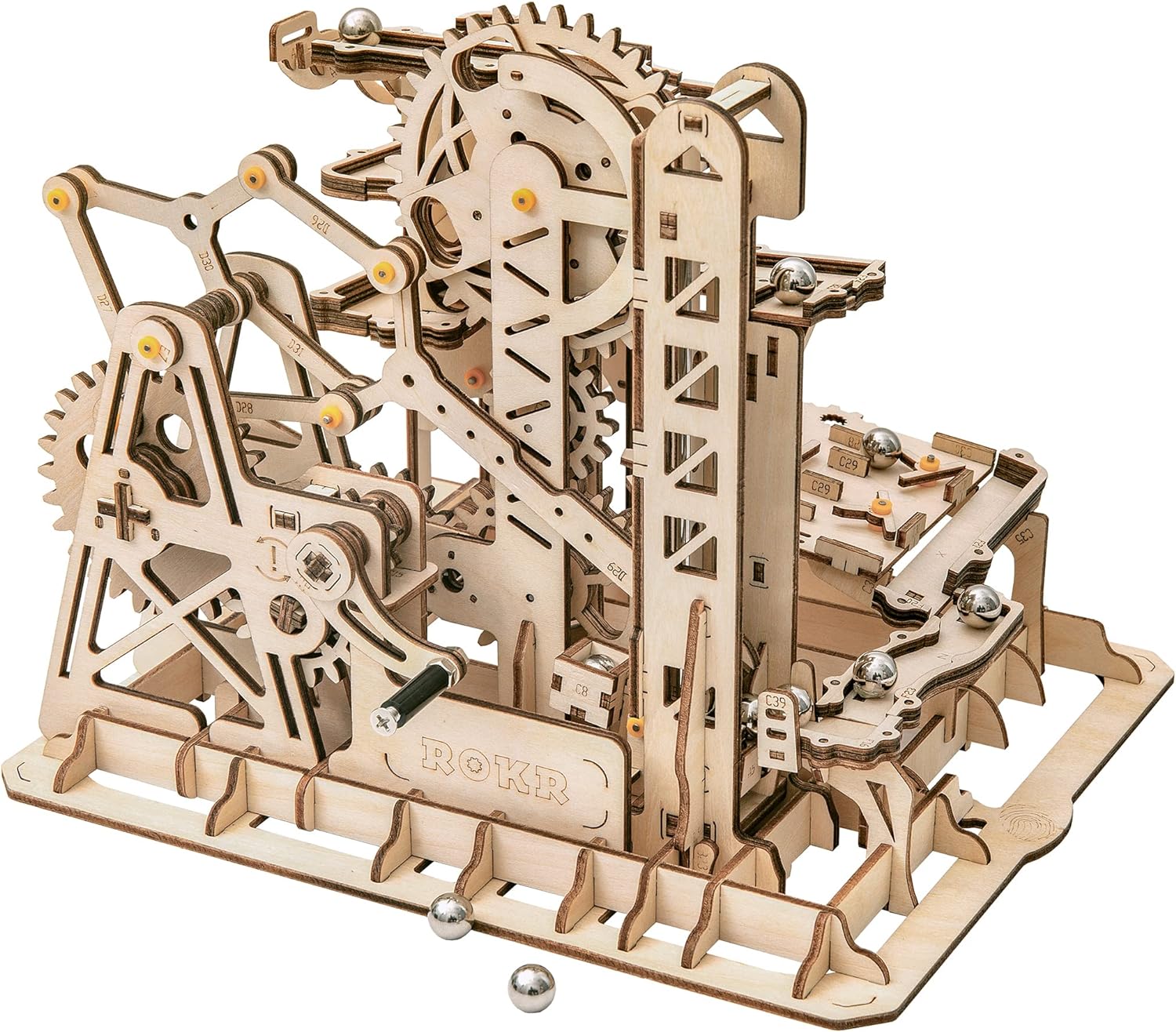 ROKR 3D Wooden Puzzle-Mechanical Model-Wooden Craft Kit-DIY Assembly Toy-Mechanical Gears Set-Brain Teaser Games-Best Gifts for Adults & Teens Age 14 (LG504-Fortress)