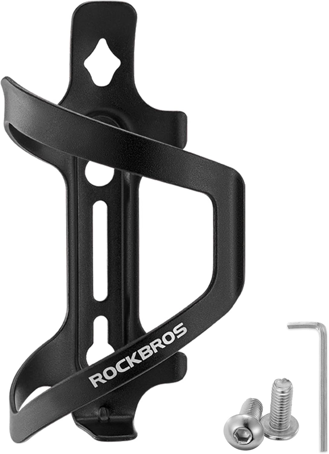 ROCKBROS Bike Water Bottle Holder Alloy Aluminum Bicycle Water Bottle Cage Brackets Bike Cup Holder for Road Mountain Bikes Black