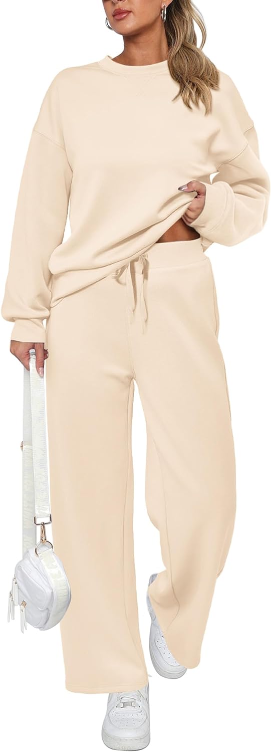 PRETTYGARDEN Women' 2 Piece Outfits 2024 Fall Long Sleeve Pullover Tops And Long Pants Lounge Sets Tracksuit