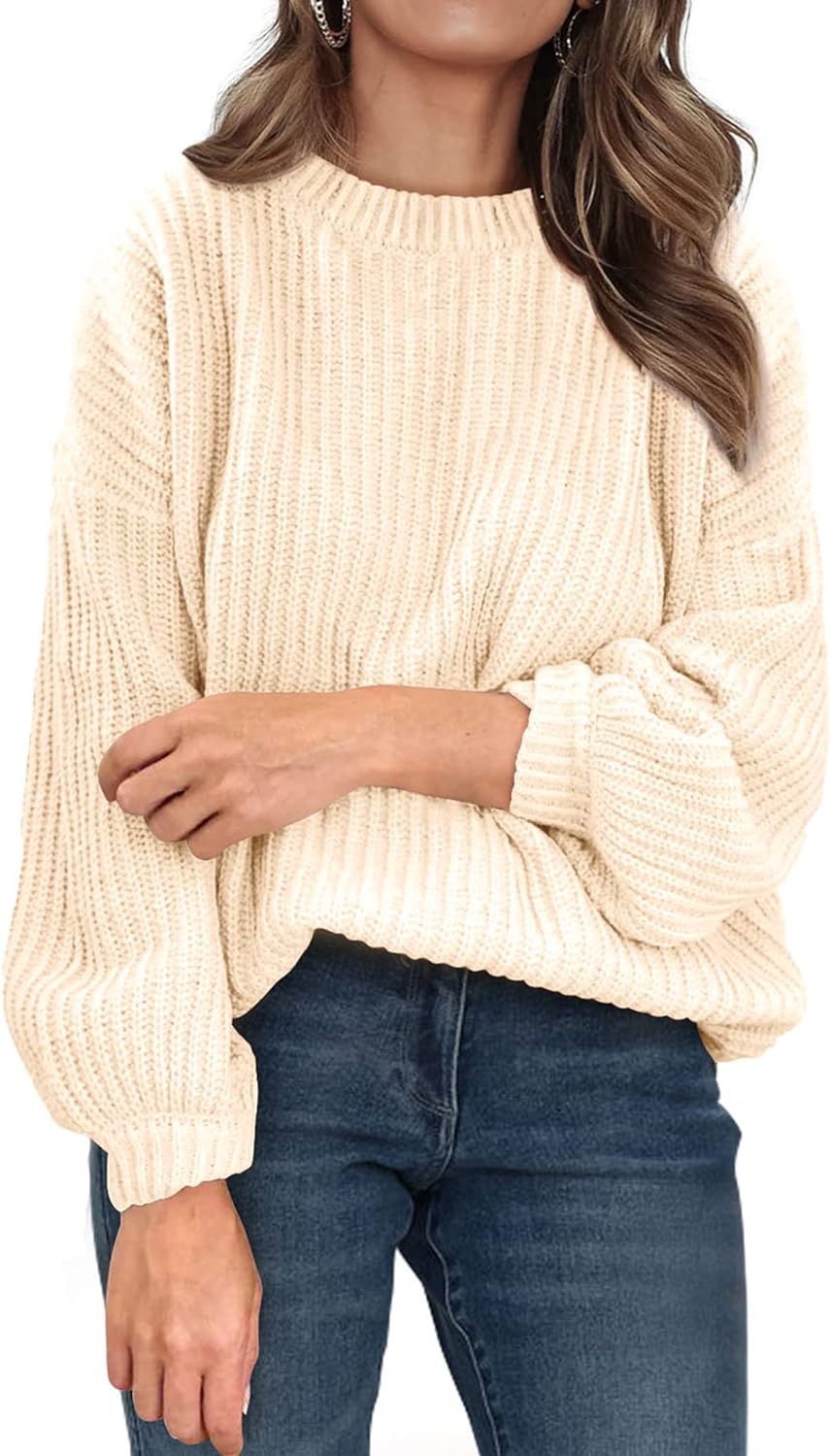 PRETTYGARDEN Women' Fashion Sweater Long Sleeve Casual Ribbed Knit Winter Clothes Pullover Sweaters Blouse Top