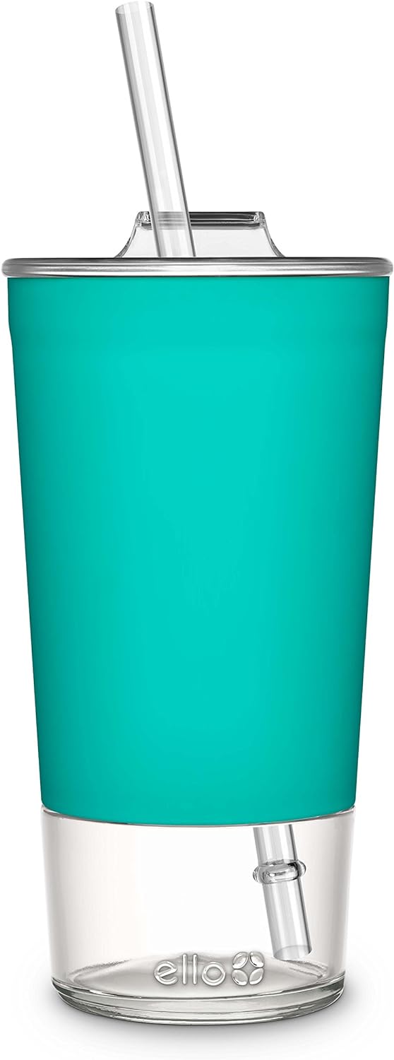 Ello Tidal Glass Tumbler with Straw