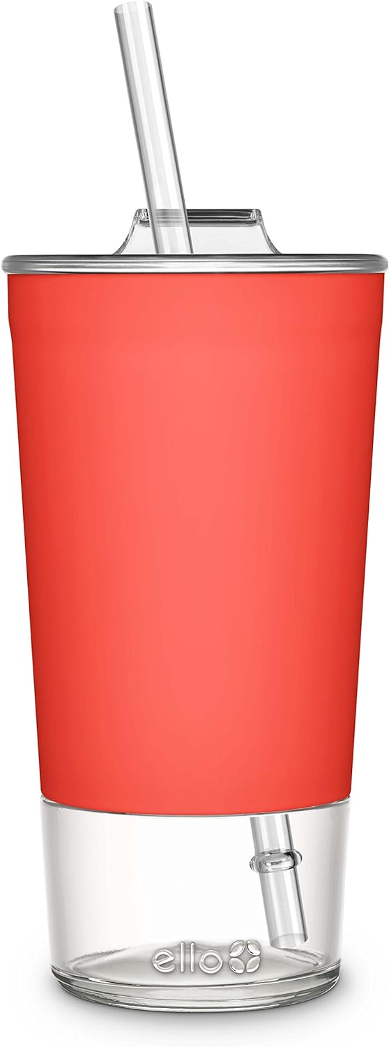 Ello Tidal Glass Tumbler with Straw