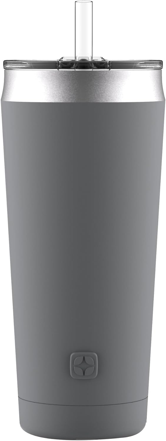 Ello Beacon Vacuum Insulated Stainless Steel Tumbler with Slider Lid and Optional Straw