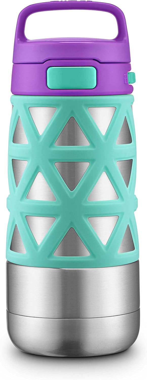 Ello Max Vacuum Insulated Stainless Steel Kids Water Bottle with Silicon Sleeve