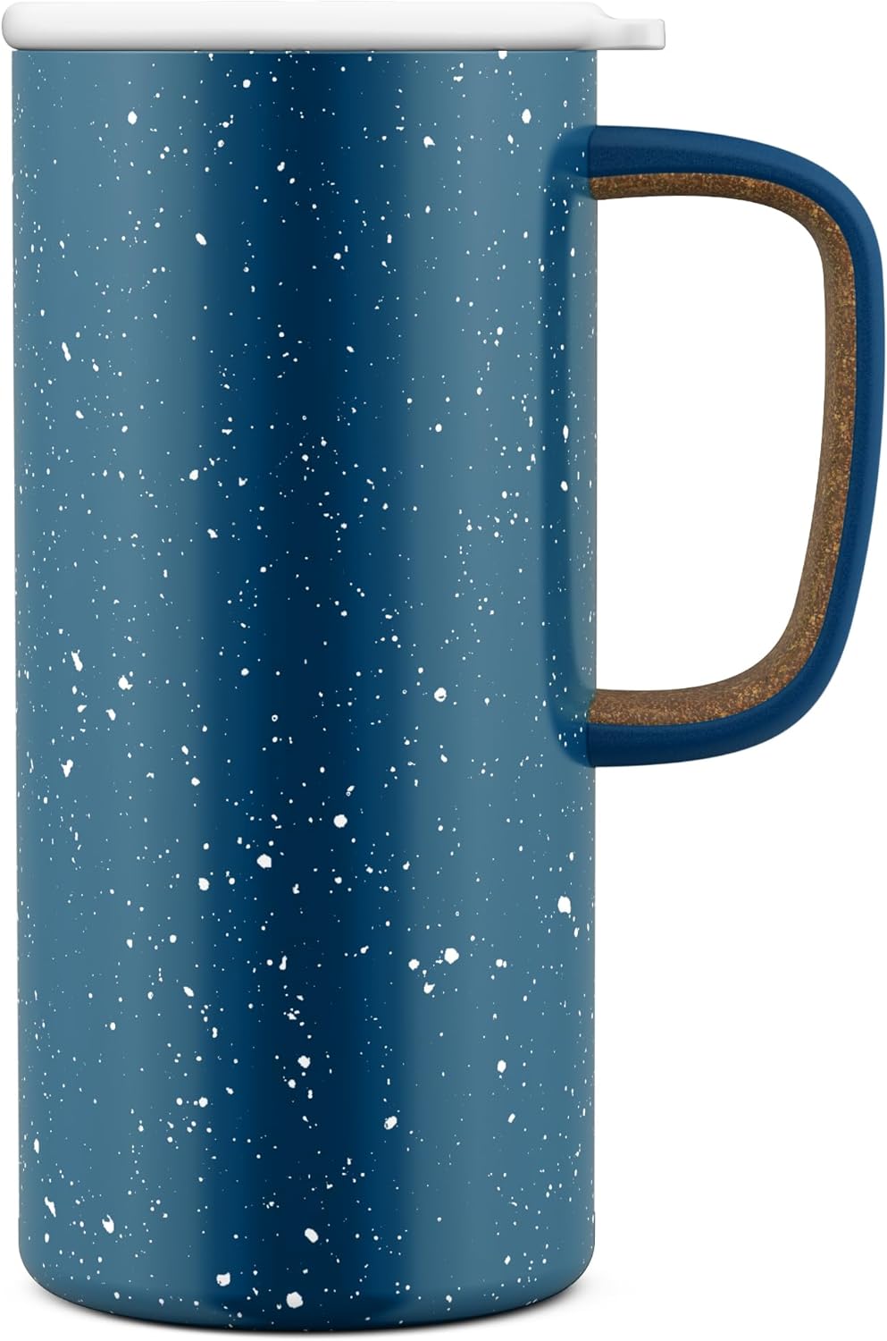 Ello Campy Vacuum Insulated Travel Mug with Leak-Proof Slider Lid and Comfy Carry Handle, Perfect for Coffee or Tea, BPA Free, Avalon Sea, 18oz