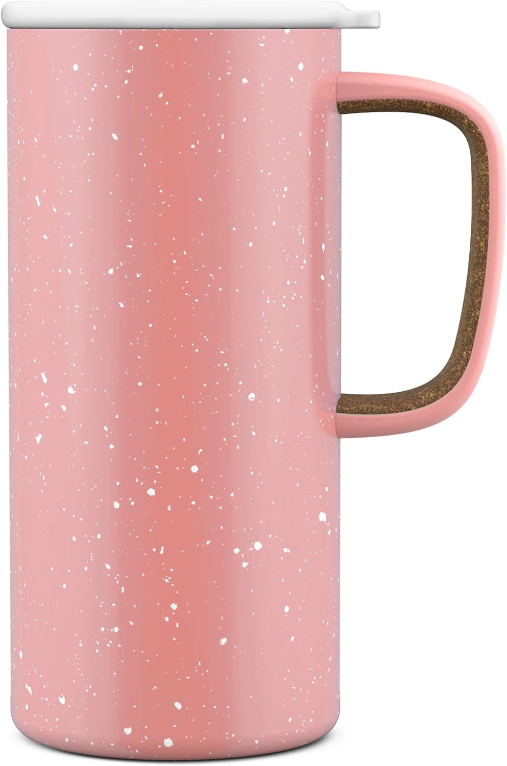 Ello Campy Vacuum Insulated Travel Mug with Leak-Proof Slider Lid and Comfy Carry Handle, Perfect for Coffee or Tea, BPA Free, Georgia Peach, 18oz