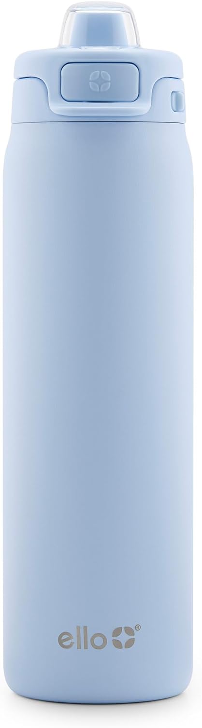 Ello Pop & Fill Stainless Steel Water Bottle with QuickFill Technology | Double Walled Vacuum Insulated Metal | Leak Proof Locking Lid | Sip and Chug | Reusable BPA Free | 22oz, 32oz