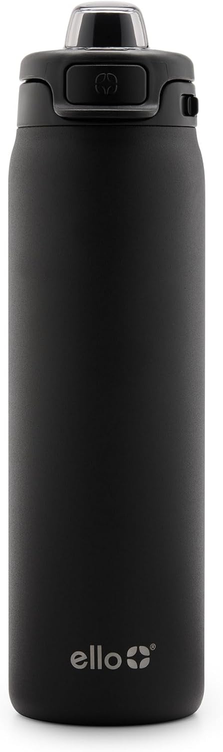 Ello Pop & Fill Stainless Steel Water Bottle with QuickFill Technology | Double Walled Vacuum Insulated Metal | Leak Proof Locking Lid | Sip and Chug | Reusable BPA Free | 22oz, 32oz