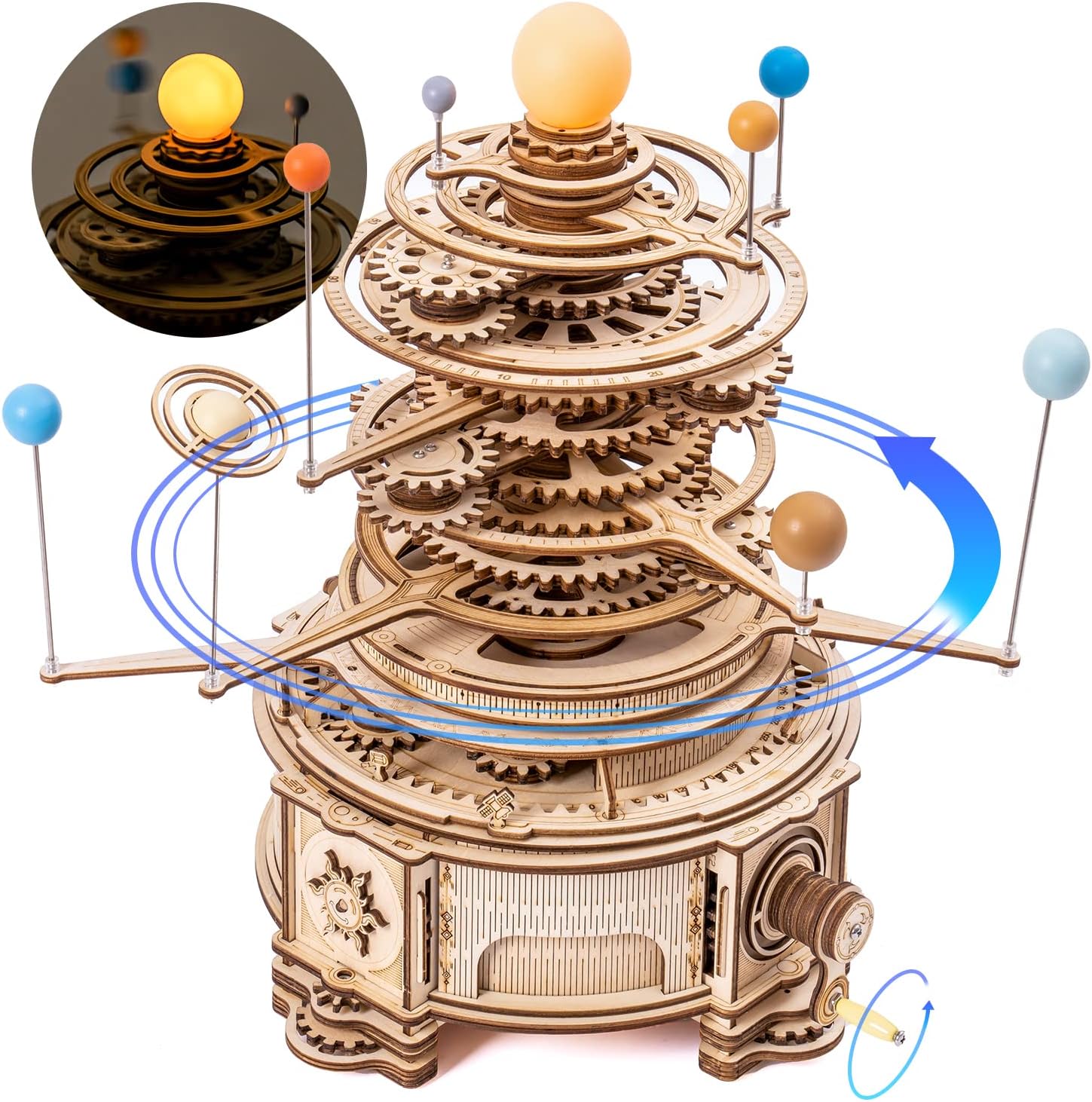 ROKR 3D Wooden Puzzles for Adults Huge Orrery Model - Toy Building Set Mechanical Puzzles 8 Orbiting Planets Unique Gifts for Boys/Girls