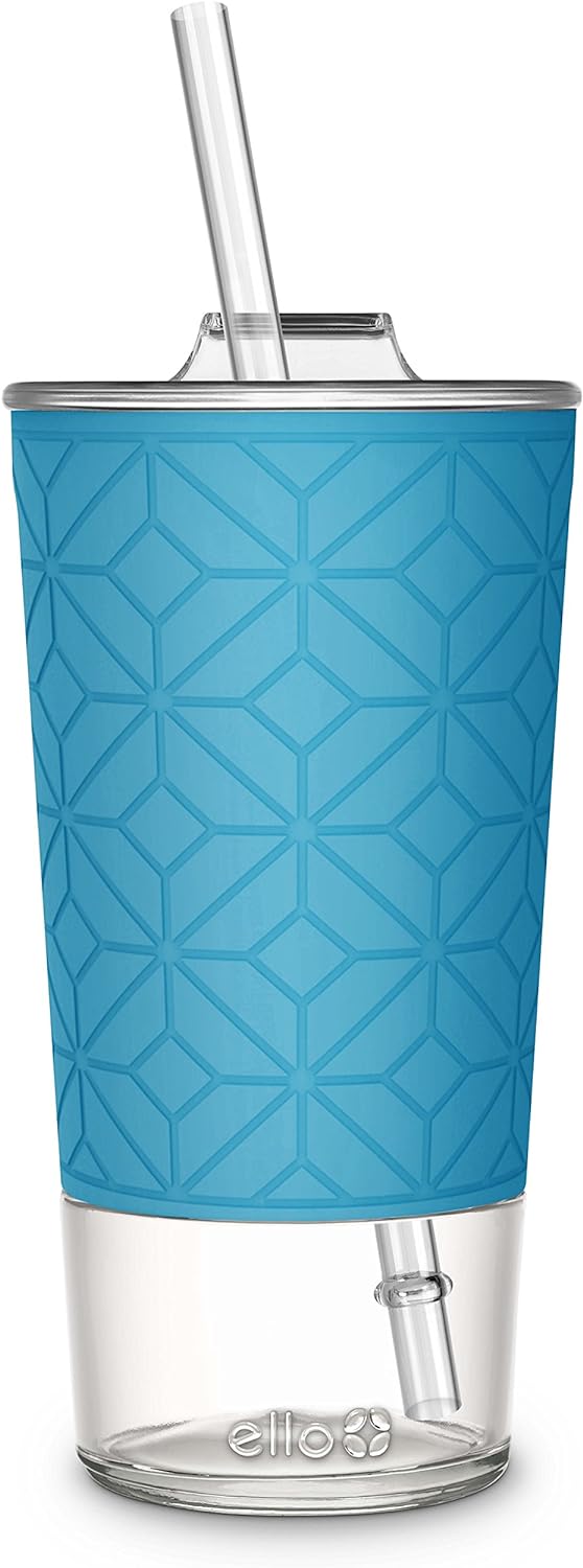 Ello Tidal Glass Tumbler with Straw