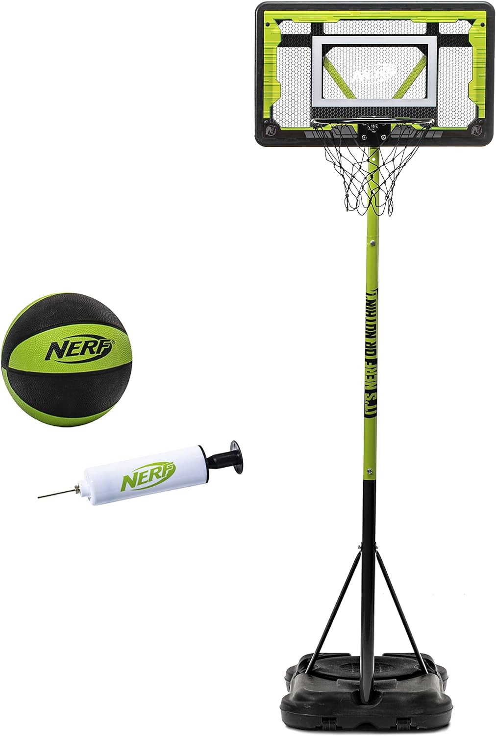 NERF Youth Mini Basketball Hoop - Proshot Indoor   Outdoor Portable Kids Basketball Hoop - Adjustable Height 6.6' to 7.5' - Mini Driveway Hoop - 30 Backboard