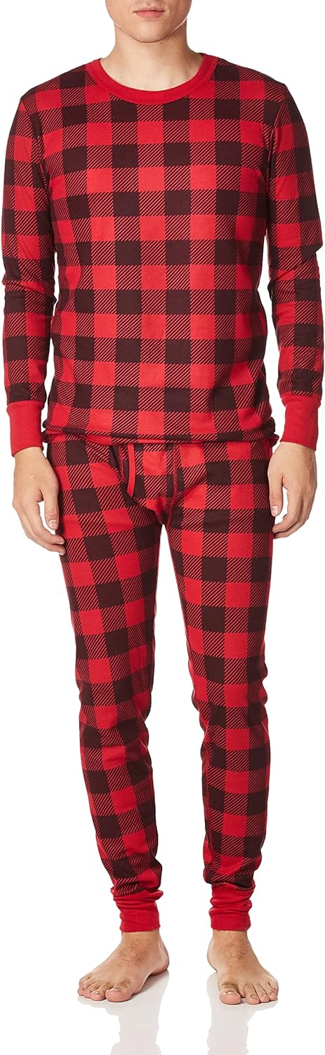 Fruit of the Loom mens Thermal Waffle Sleep Set (Top and Bottom)