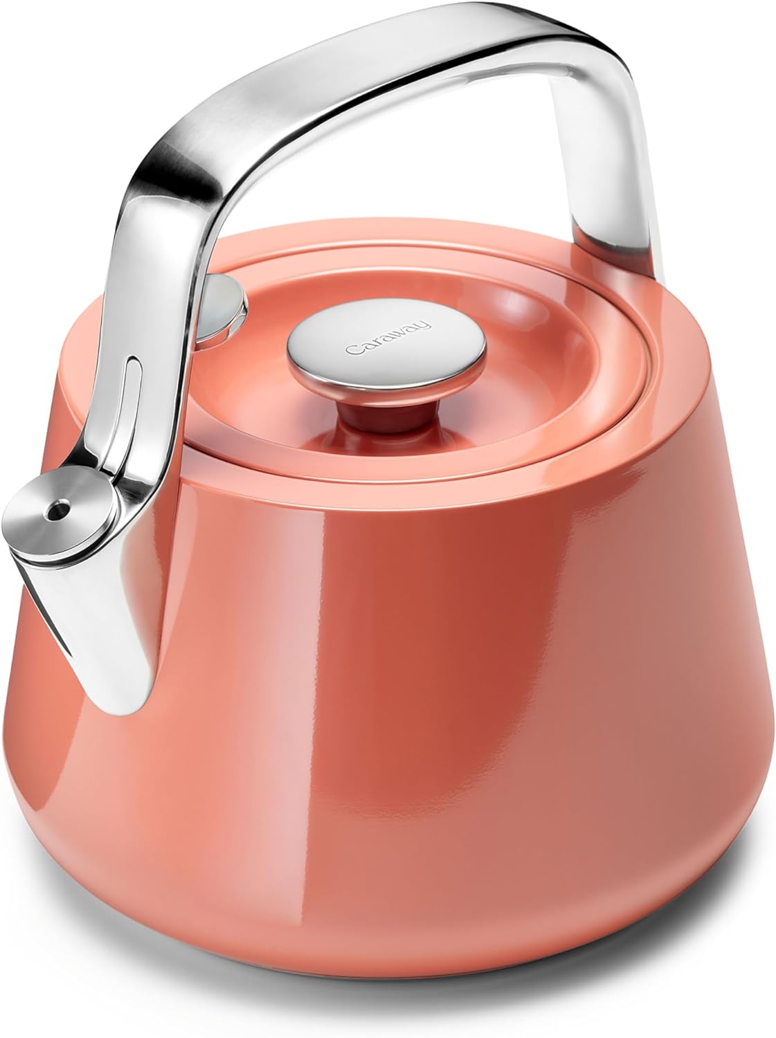 Caraway 2 Quart Whistling Tea Kettle - Durable Stainless Steel Tea Pot - Fast Boiling, Stovetop Agnostic - Non-Toxic, PTFE & PFOA Free - Includes Pot Holder - Perracotta