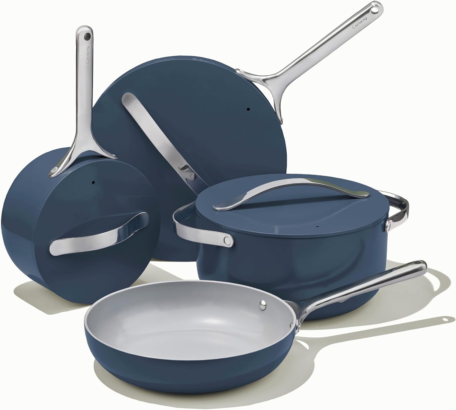 12-Piece Caraway Nonstick Ceramic Cookware Set - Navy, PTFE & PFOA Free, Oven & Stovetop Safe