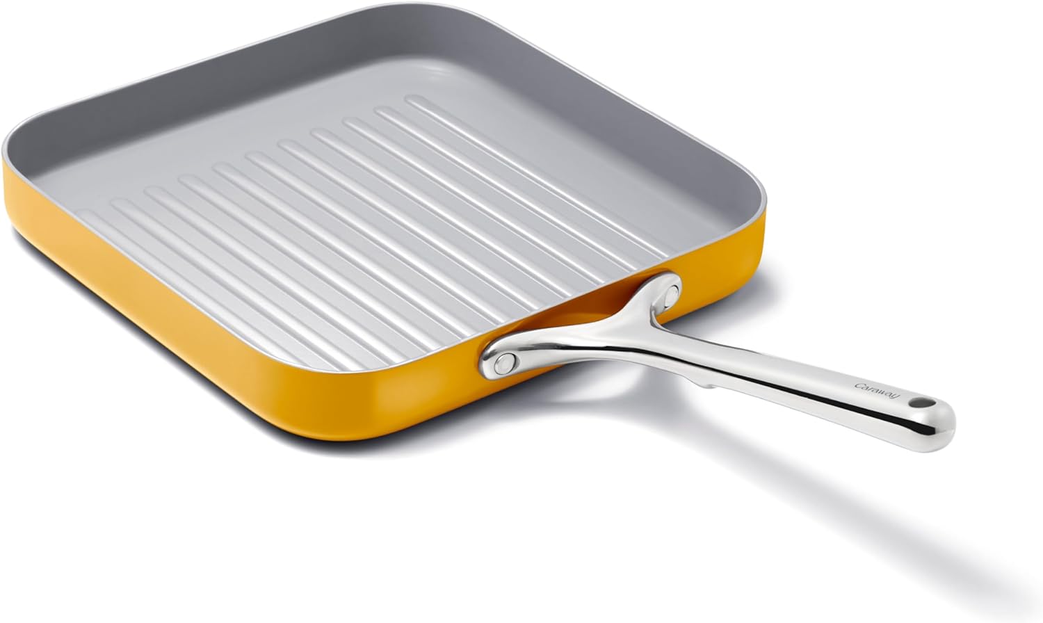 Caraway Square Grill Pan - 11 Grill Pan - Non-Stick Ceramic Coated - Non Toxic, PTFE & PFOA Free - Oven Safe & Compatible with All Stovetops - Marigold