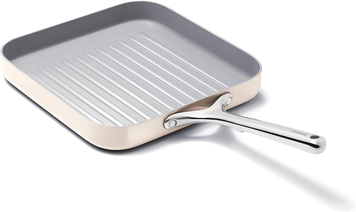 Caraway Square Grill Pan - 11 Grill Pan - Non-Stick Ceramic Coated - Non Toxic, PTFE & PFOA Free - Oven Safe & Compatible with All Stovetops - Cream