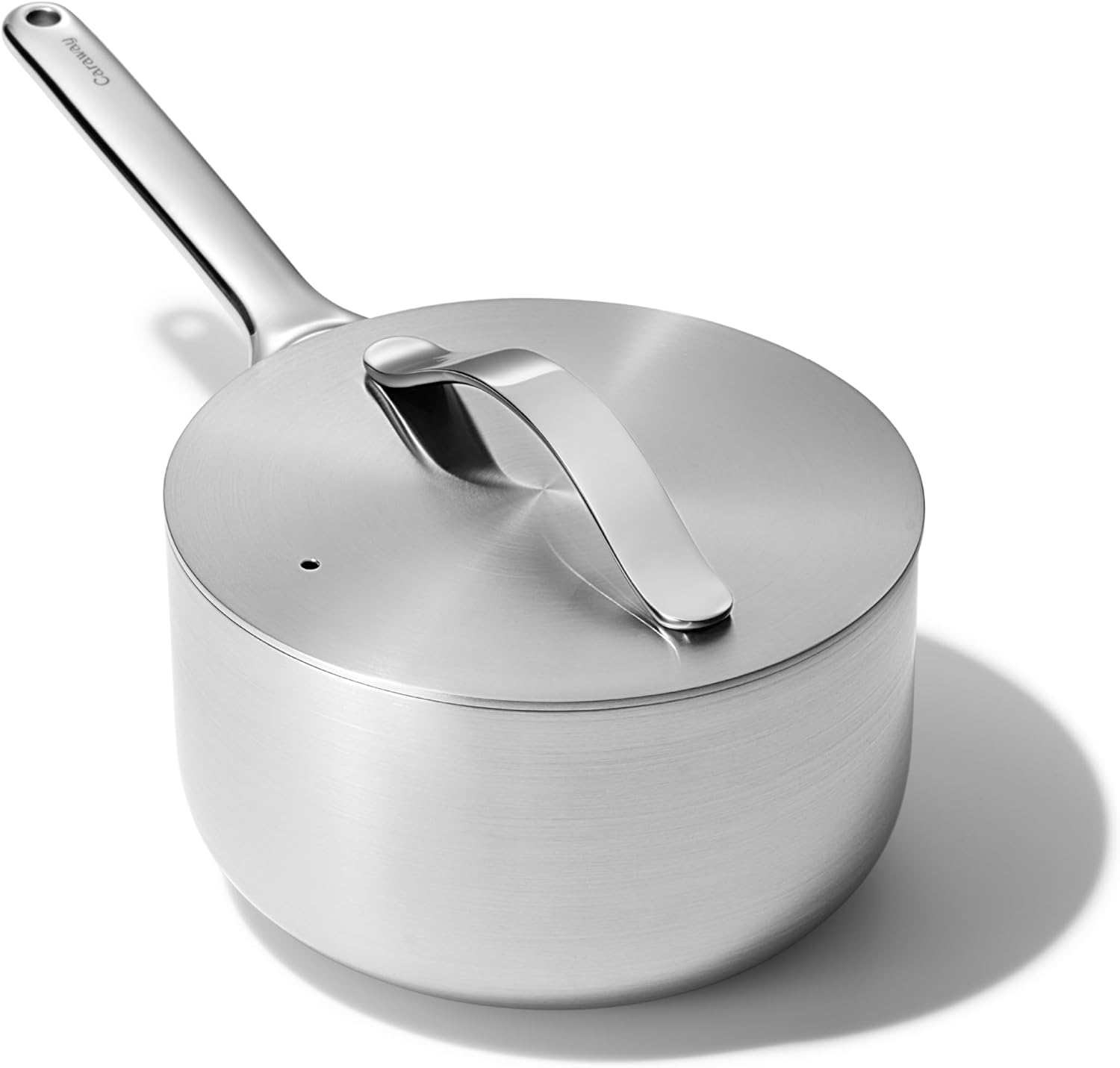 Caraway Stainless Steel Sauce Pan (3 Qt) - 5-Ply Stainless Steel - Oven Safe & Stovetop Agnostic - Non Toxic, PTFE & PFOA Free