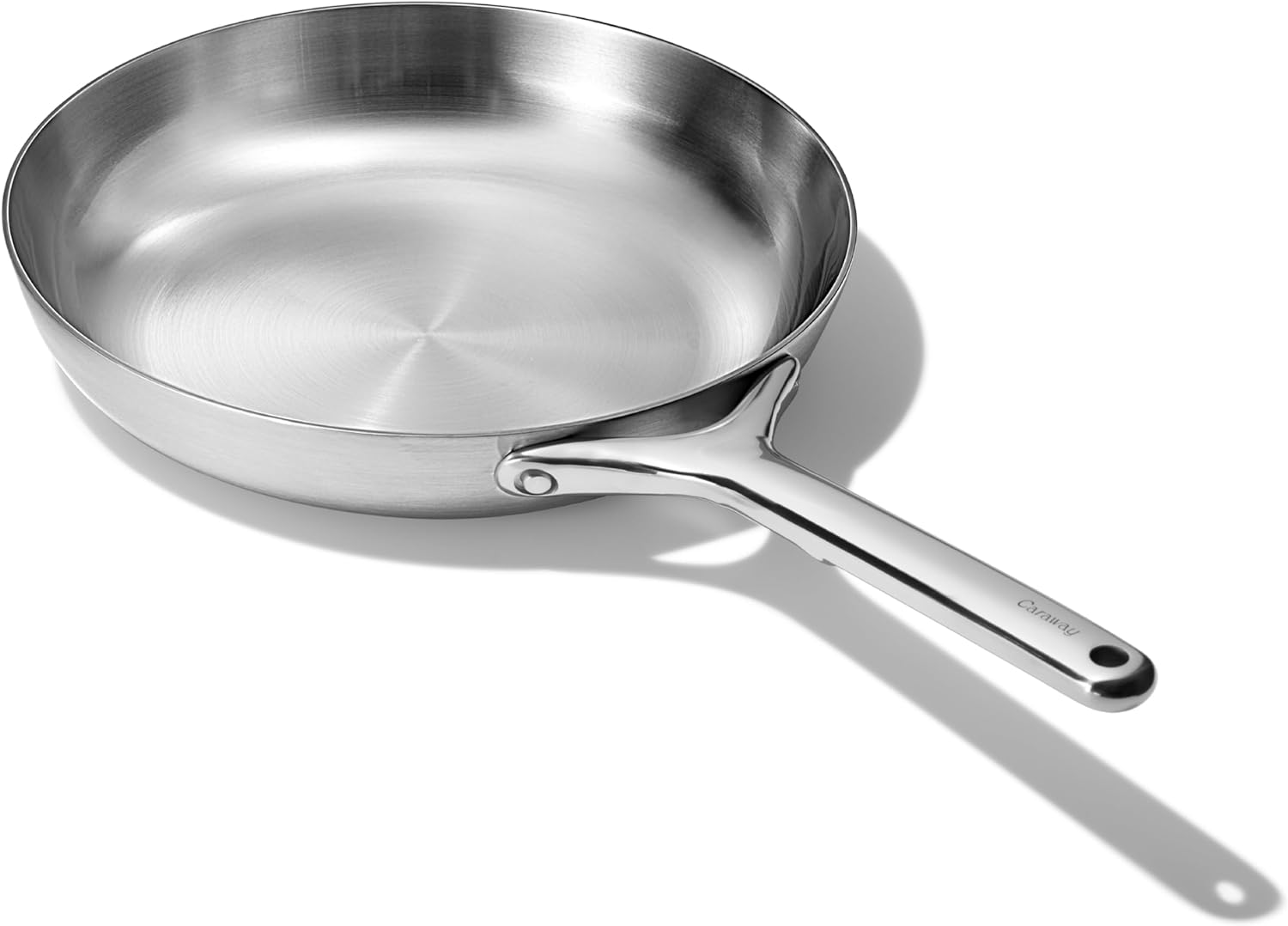 Caraway Stainless Steel Fry Pan (10.5 IN) - 5-Ply Stainless Steel Pan - Oven Safe & Stovetop Agnostic - Non Toxic, PTFE & PFOA Free