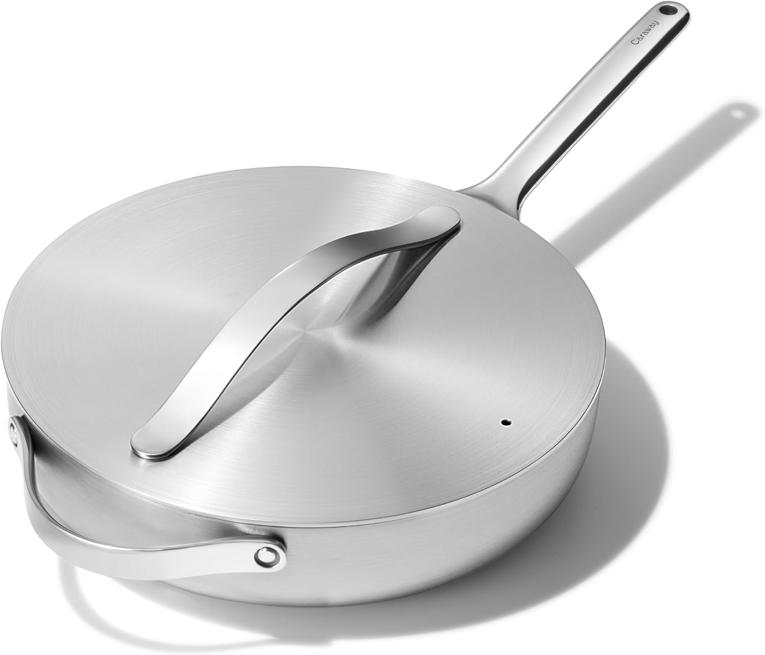 Caraway Stainless Steel Saut Pan (4.5 Qt) - 5-Ply Stainless Steel - Oven Safe & Stovetop Agnostic - Non Toxic, PTFE & PFOA Free