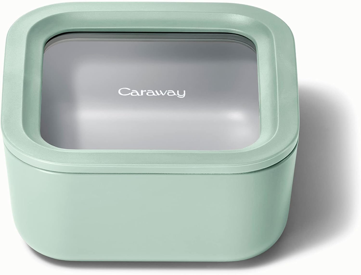 Caraway Glass Food Storage, 10 Cup Glass Container - Ceramic Coated Food Container - Easy to Store, Non Toxic, Non Stick Lunch Box Container with Glass Lids. Dishwasher, Oven, & Microwave Safe - Mist