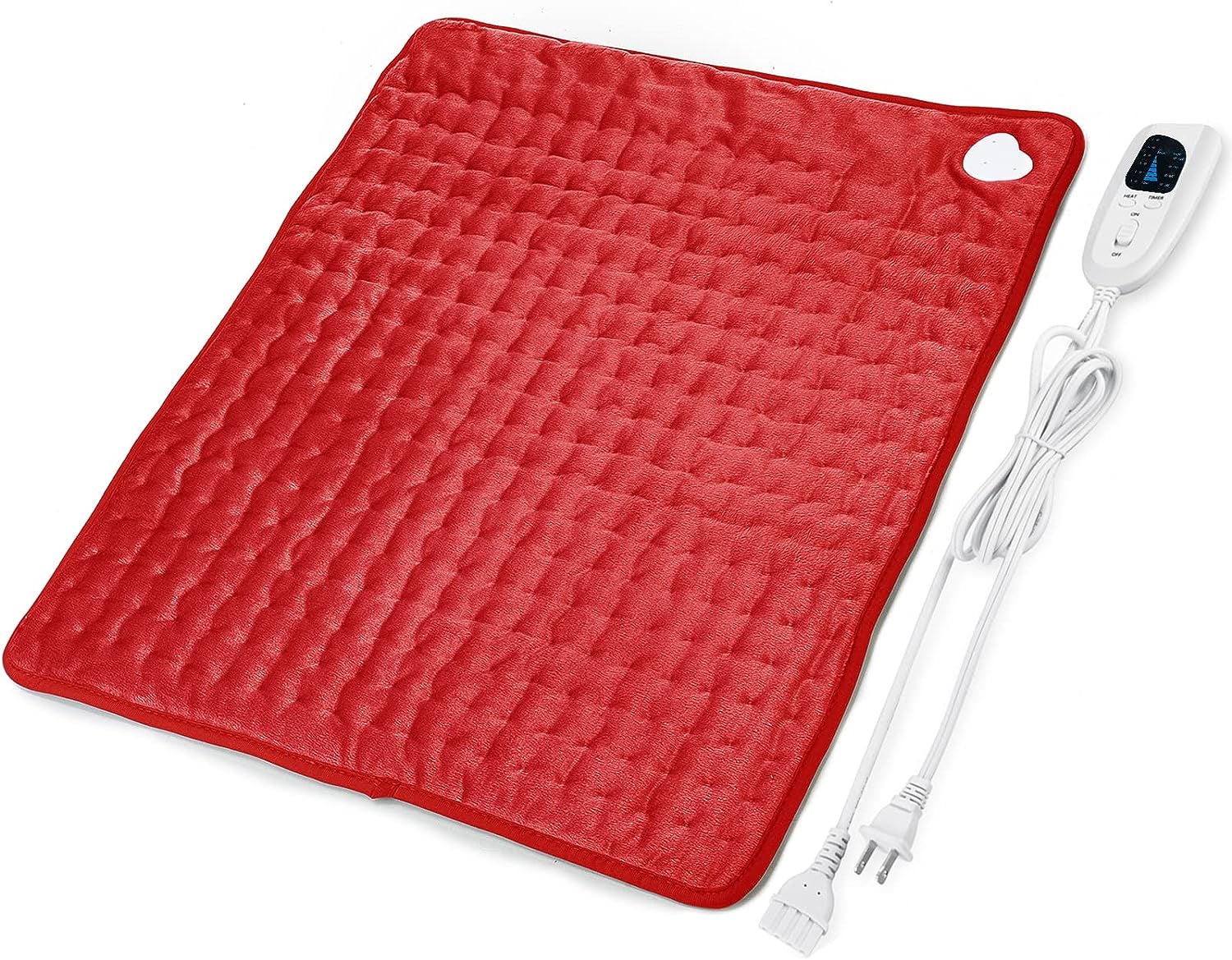 Heating Pad - Electric Heating Pads - Hot Heated Pad for Back Pain Muscle Pain Relieve - Dry & Moist Heat Option - Auto Shut Off Function (Red, 20''24'')