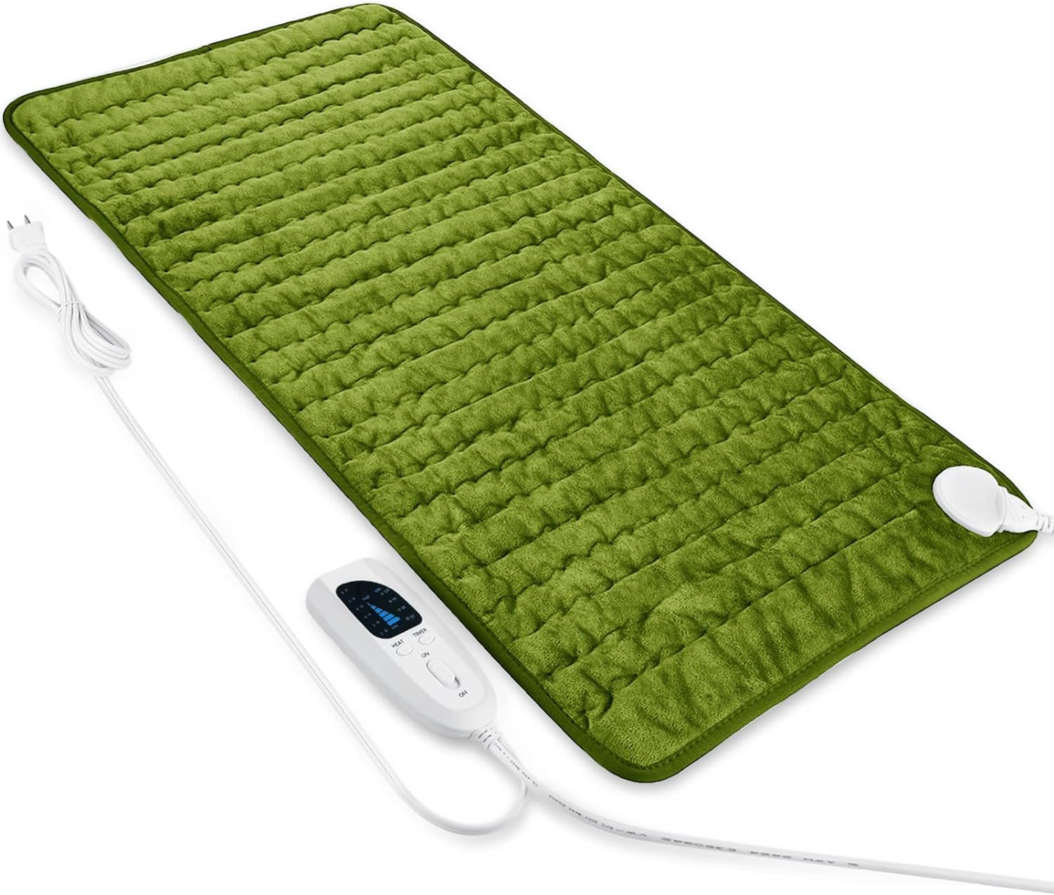 Heating Pad - Electric Heating Pads - Hot Heated Pad for Back Pain Muscle Pain Relieve - Dry & Moist Heat Option - Auto Shut Off Function (Military Green, 33''17'')