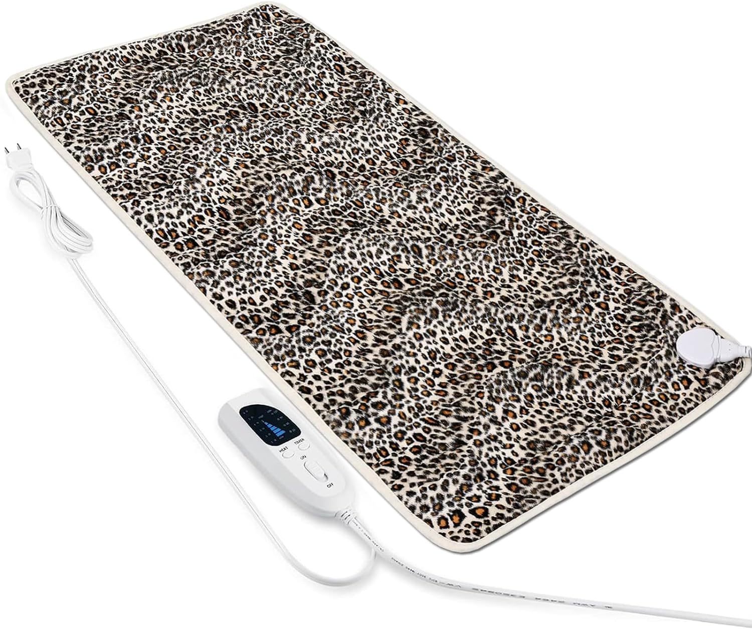 Heating Pad - Electric Heating Pads - Hot Heated Pad for Back Pain Muscle Pain Relieve - Dry & Moist Heat Option - Auto Shut Off Function (Leopard Print, 33''17'')