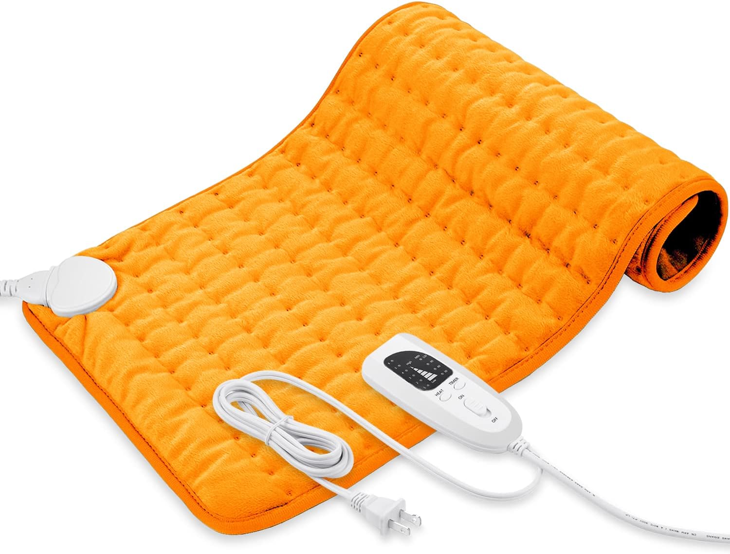 Heating Pad - Electric Heating Pads - Hot Heated Pad for Back Pain Muscle Pain Relieve - Dry & Moist Heat Option - Auto Shut Off Function (Orange, 12''24'')