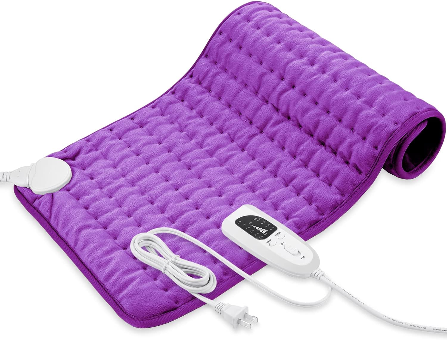 Heating Pad - Electric Heating Pads - Hot Heated Pad for Back Pain Muscle Pain Relieve - Dry & Moist Heat Option - Auto Shut Off Function (Purple, 12''24'')