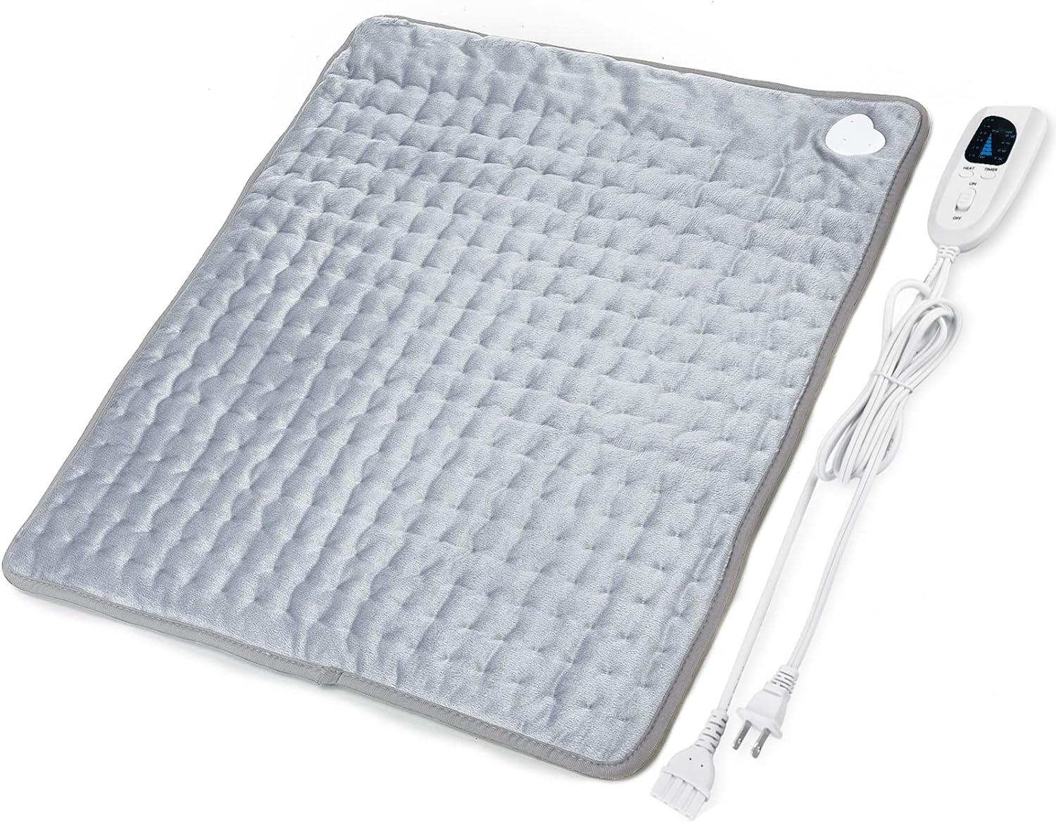 Heating Pad - Electric Heating Pads - Hot Heated Pad for Back Pain Muscle Pain Relieve - Dry & Moist Heat Option - Auto Shut Off Function (Light Gray, 20''24'')