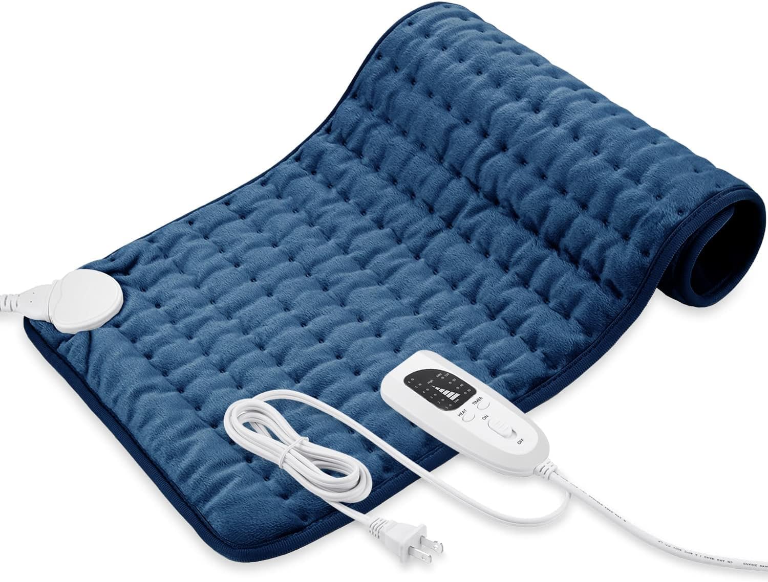 Heating Pad - Electric Heating Pads - Hot Heated Pad for Back Pain Muscle Pain Relieve - Dry & Moist Heat Option - Auto Shut Off Function (Navy Blue, 12''24'')